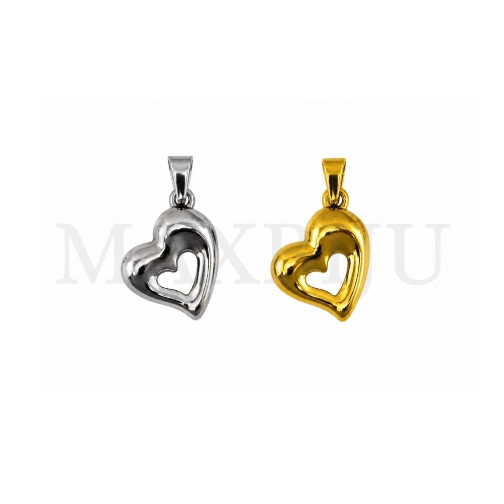 Stainless Steel Heart Pendant 18x22mm.