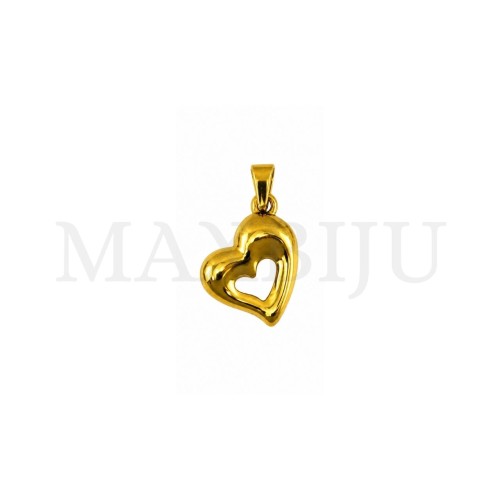 Stainless Steel Heart Pendant 18x22mm.