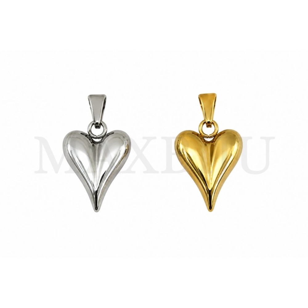 Stainless Steel Heart Pendant 17x21mm.
