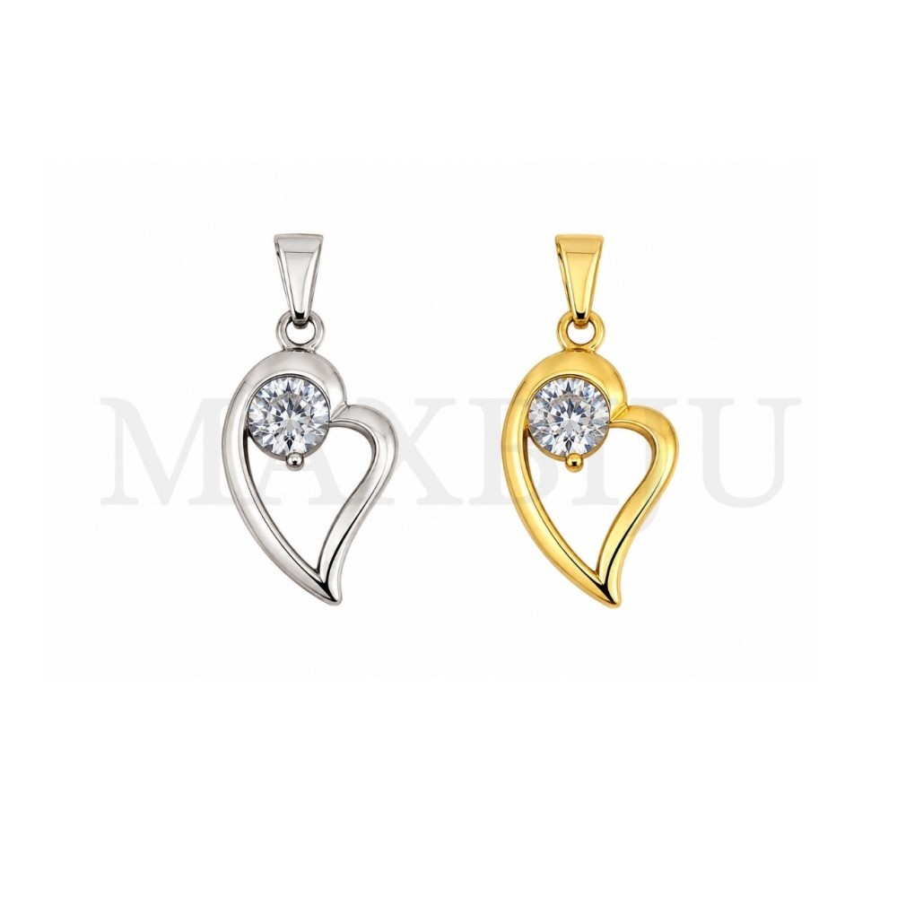 Stainless Steel Heart Pendant 18x31mm.