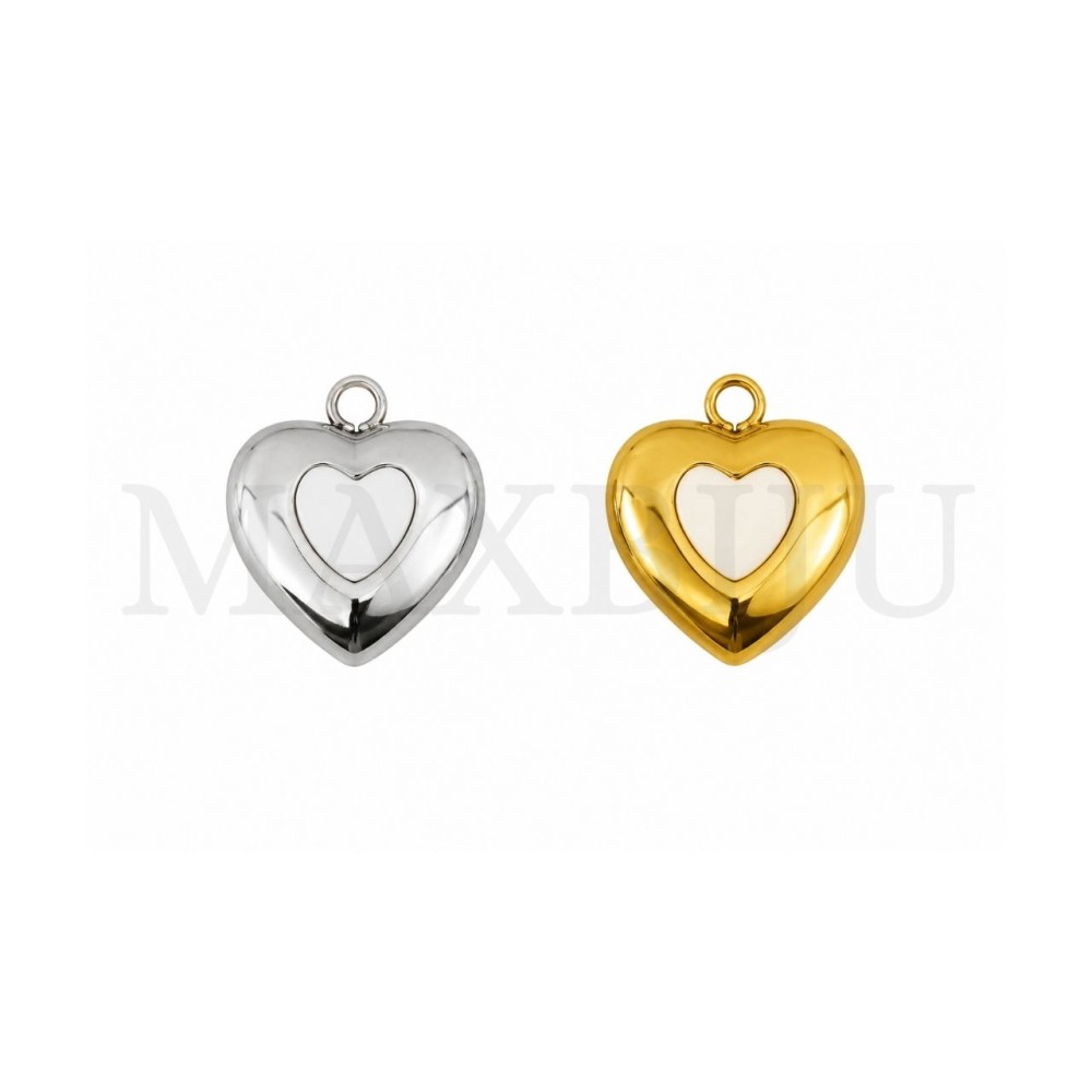 Stainless Steel Heart Pendant 13x15mm.