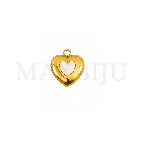 Stainless Steel Heart Pendant 13x15mm.
