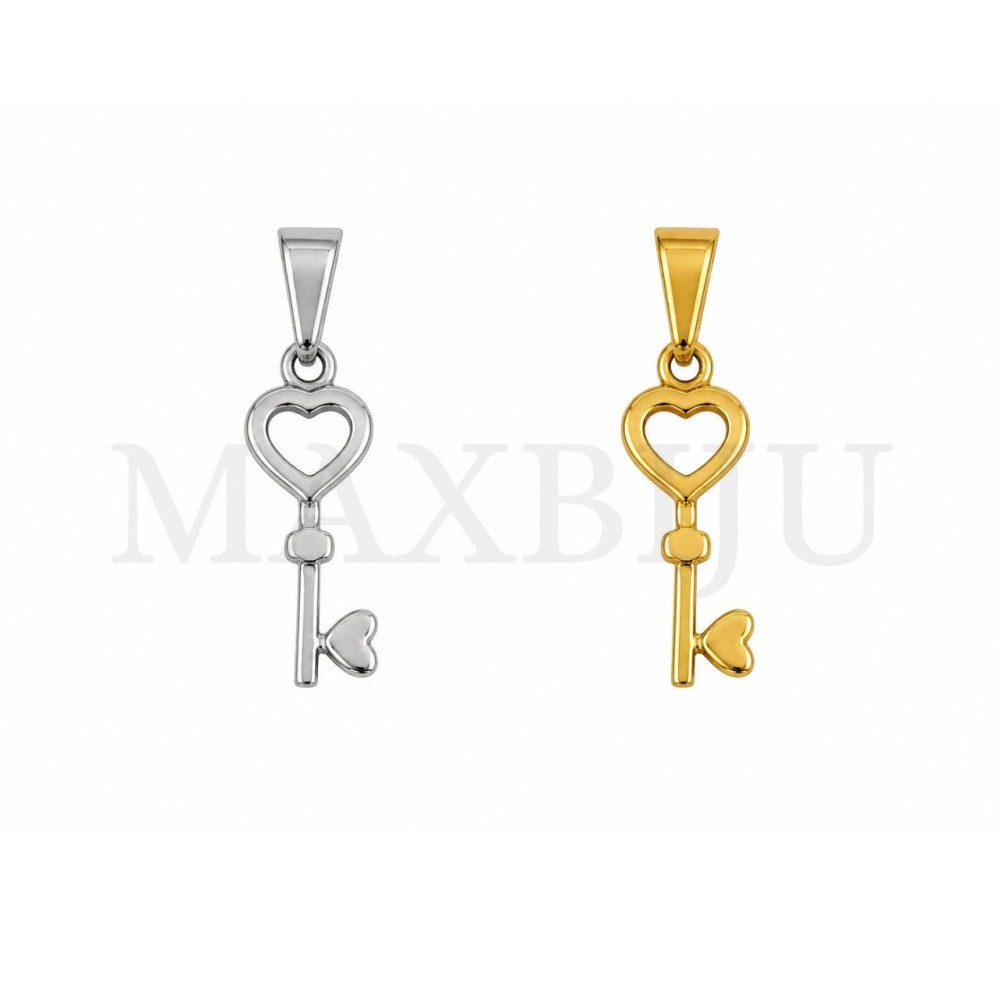 Stainless Steel Heart Pendant 7x20mm.