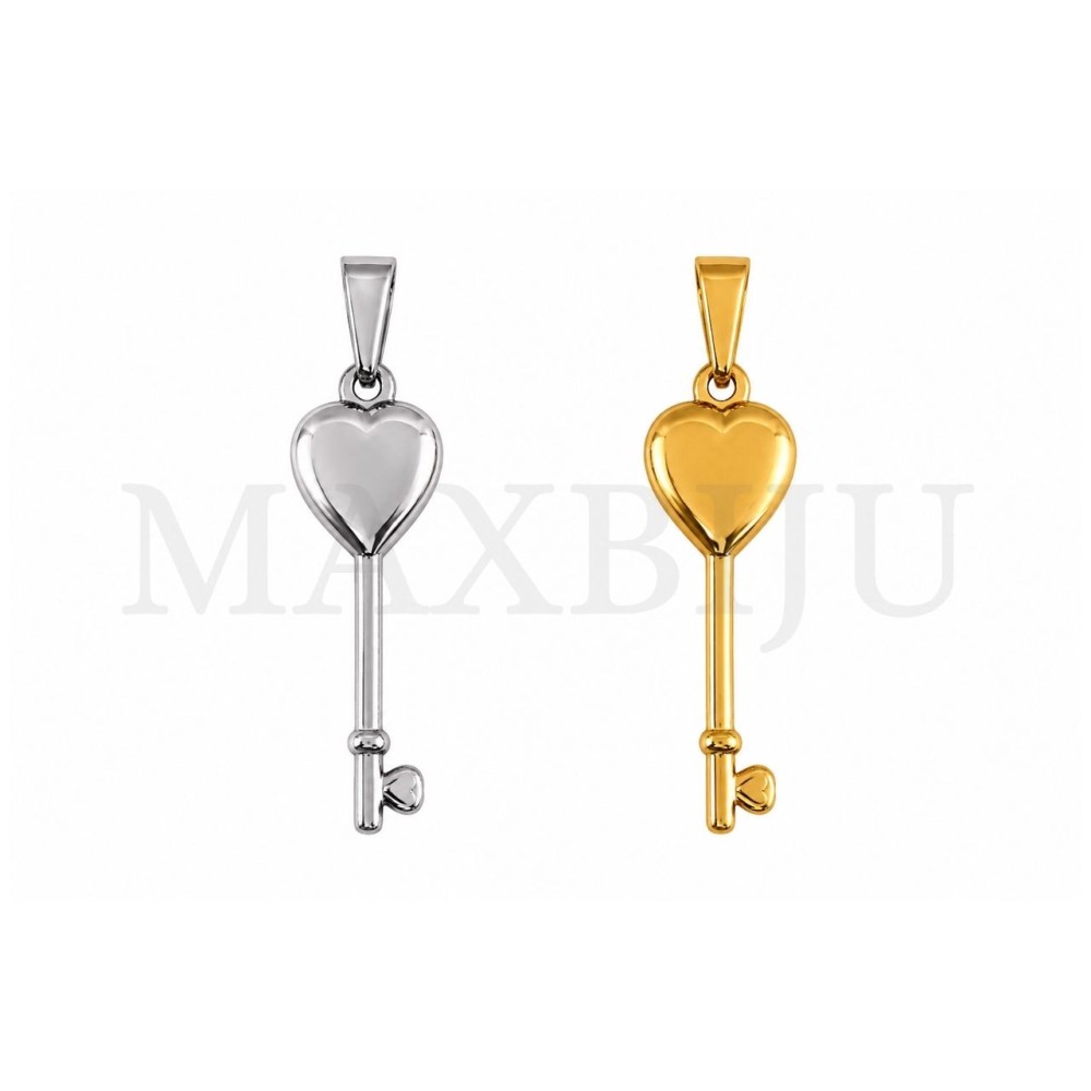 Stainless Steel Heart Pendant 12x36mm.