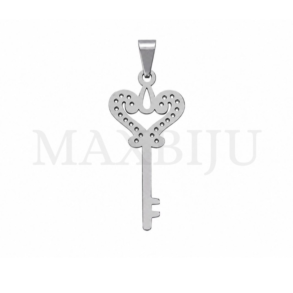 Stainless Steel Heart Pendant 16x34mm.