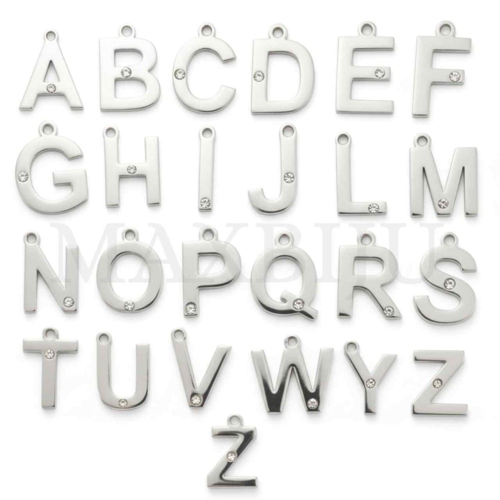 Steel 10mm Pendant  Letter