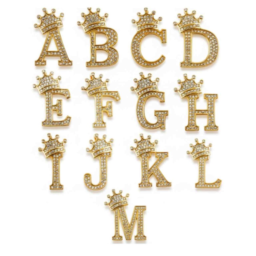 Steel 30mm Pendant - Letter with Crown