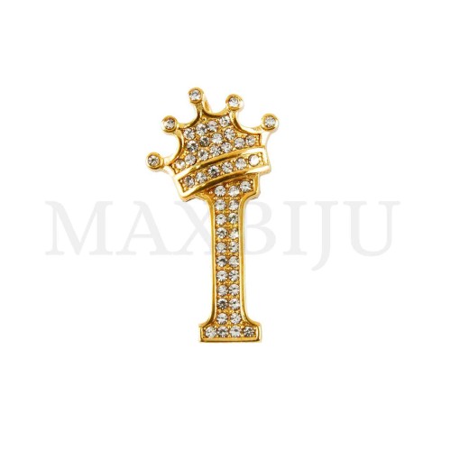 Steel 30mm Pendant - Letter with Crown