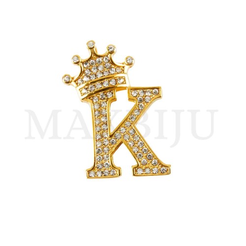 Steel 30mm Pendant - Letter with Crown