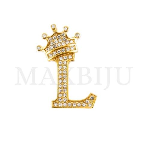 Steel 30mm Pendant - Letter with Crown