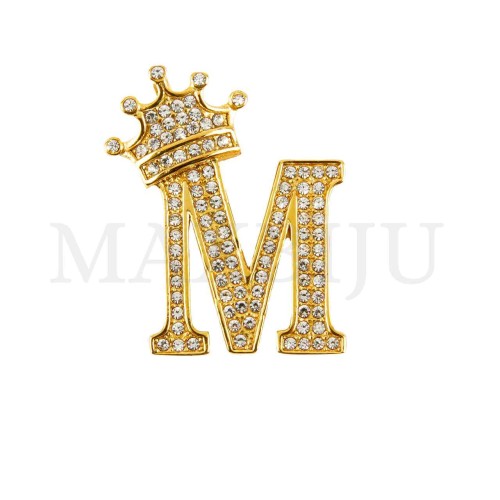 Steel 30mm Pendant - Letter with Crown