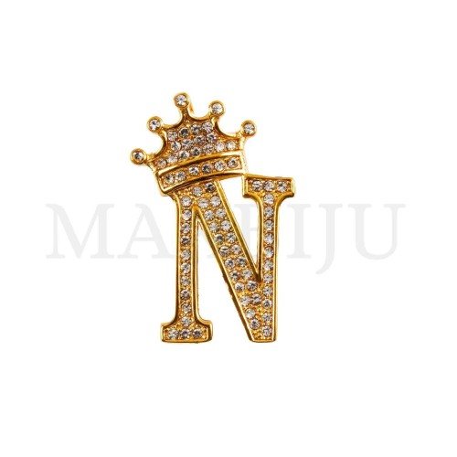 Steel 30mm Pendant - Letter with Crown