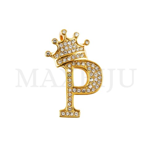 Steel 30mm Pendant - Letter with Crown