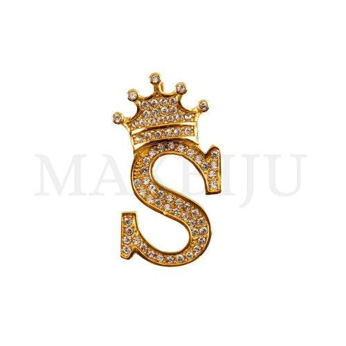 Steel 30mm Pendant - Letter with Crown