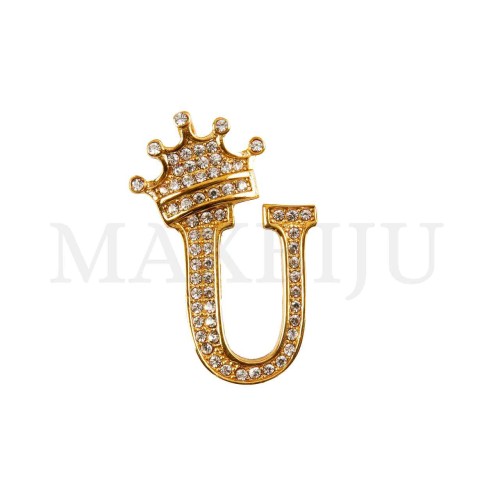 Steel 30mm Pendant - Letter with Crown