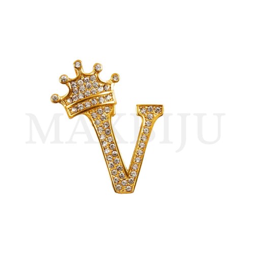 Steel 30mm Pendant - Letter with Crown