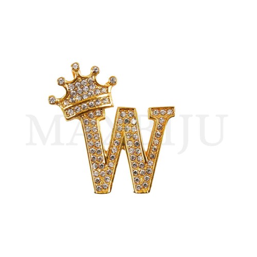Steel 30mm Pendant - Letter with Crown