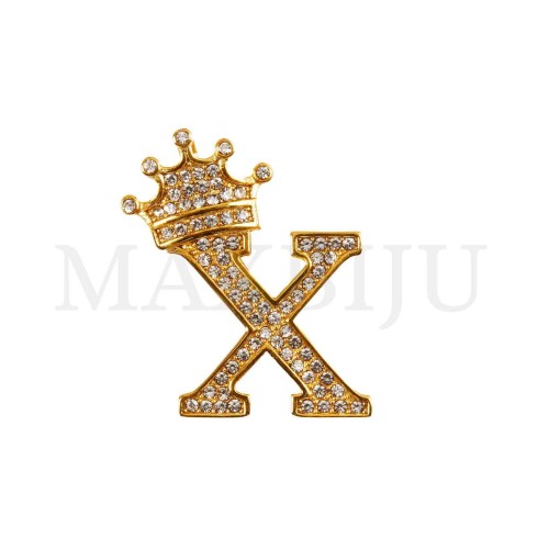 Steel 30mm Pendant - Letter with Crown