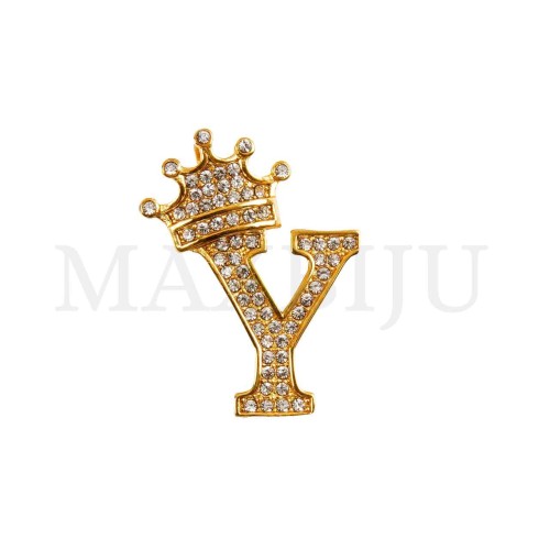 Steel 30mm Pendant - Letter with Crown