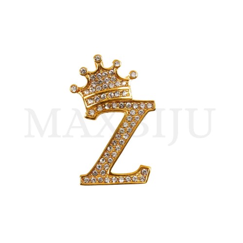Steel 30mm Pendant - Letter with Crown