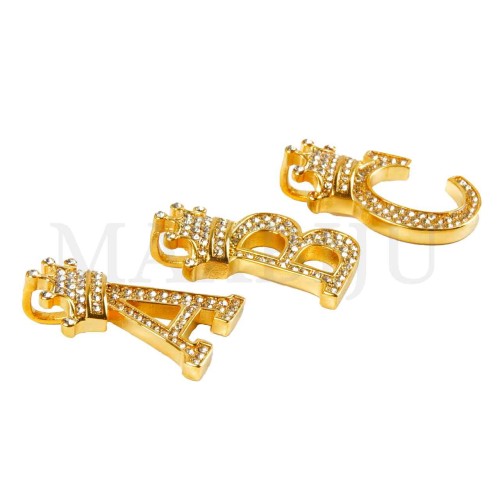 Steel 30mm Pendant - Letter with Crown