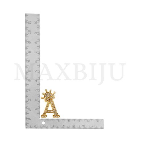 Steel 30mm Pendant - Letter with Crown