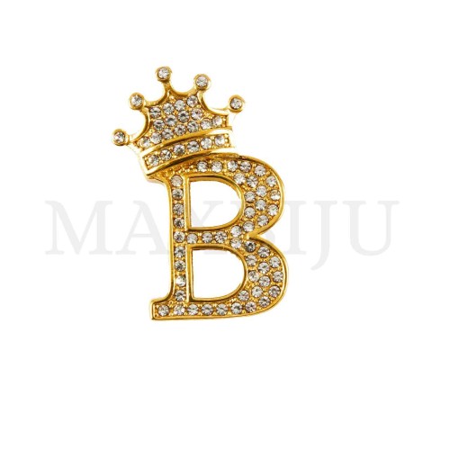 Steel 30mm Pendant - Letter with Crown