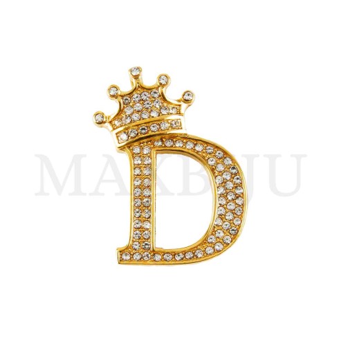 Steel 30mm Pendant - Letter with Crown