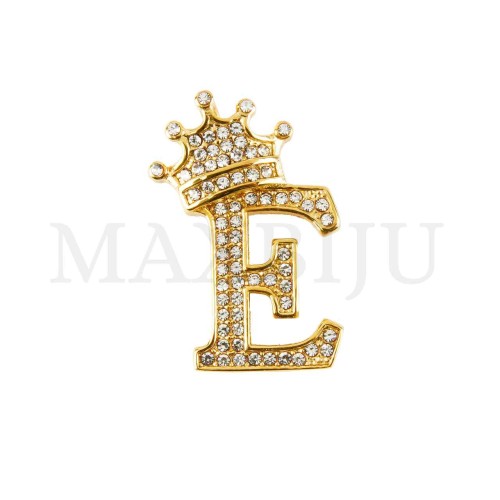Steel 30mm Pendant - Letter with Crown