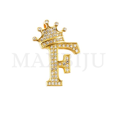 Steel 30mm Pendant - Letter with Crown