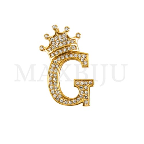 Steel 30mm Pendant - Letter with Crown
