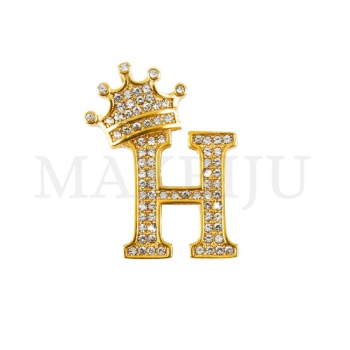 Steel 30mm Pendant - Letter with Crown