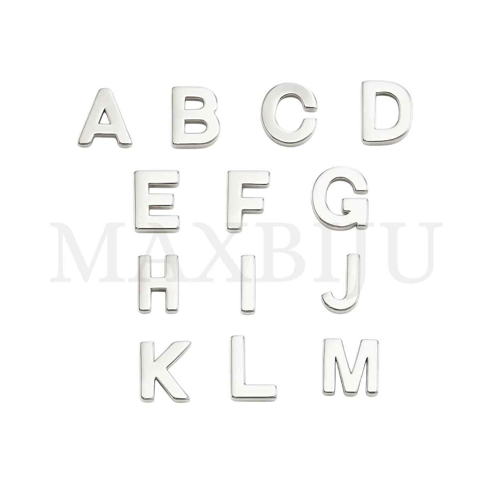 Steel 12mm Bracelet Bead Letter 