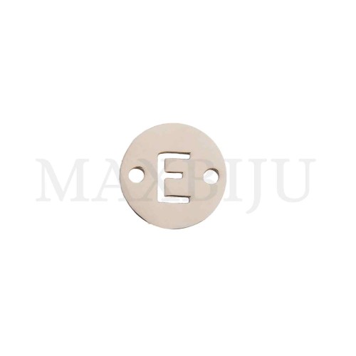 Steel 12mm Round Bracelet Medal Letter