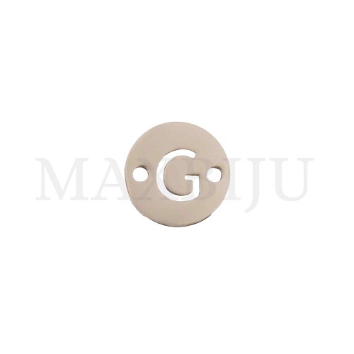 Steel 12mm Round Bracelet Medal Letter