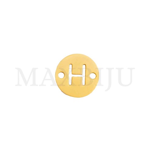 Steel 12mm Round Bracelet Medal Letter