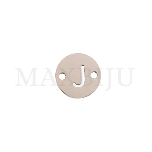 Steel 12mm Round Bracelet Medal Letter