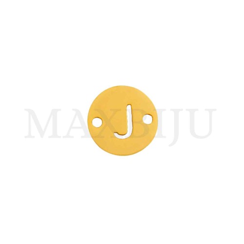 Steel 12mm Round Bracelet Medal Letter