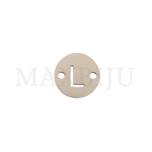 Steel 12mm Round Bracelet Medal Letter