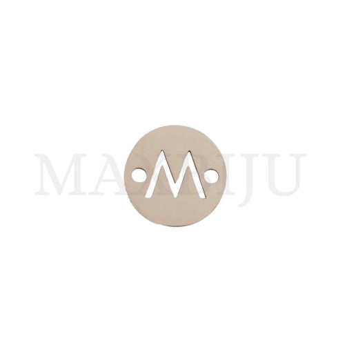 Steel 12mm Round Bracelet Medal Letter