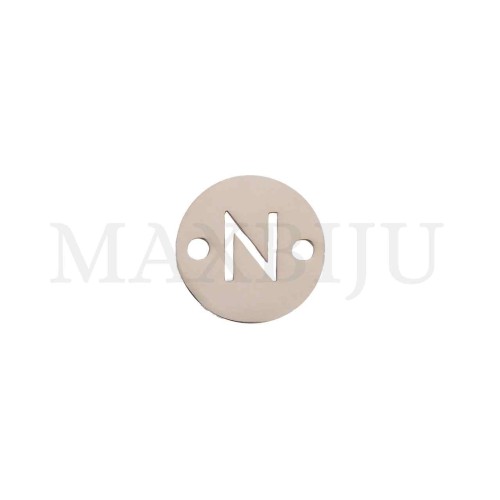 Steel 12mm Round Bracelet Medal Letter