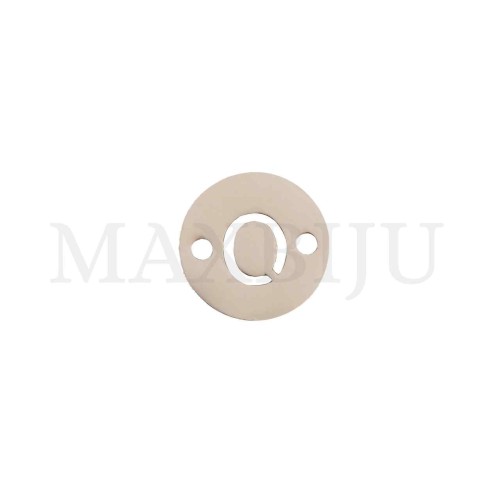 Steel 12mm Round Bracelet Medal Letter