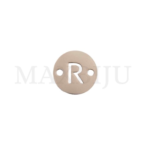 Steel 12mm Round Bracelet Medal Letter