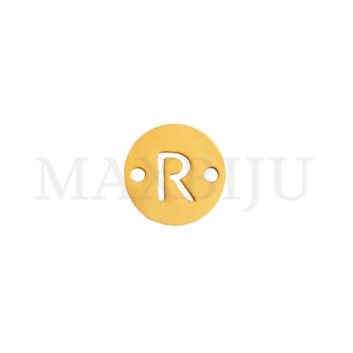 Steel 12mm Round Bracelet Medal Letter