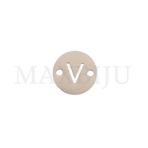 Steel 12mm Round Bracelet Medal Letter