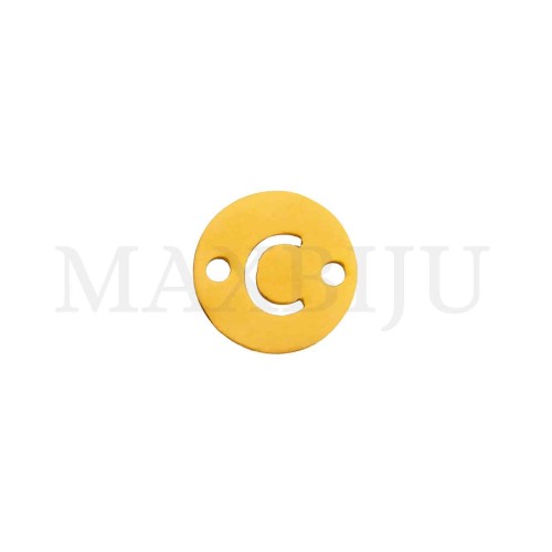 Steel 12mm Round Bracelet Medal Letter