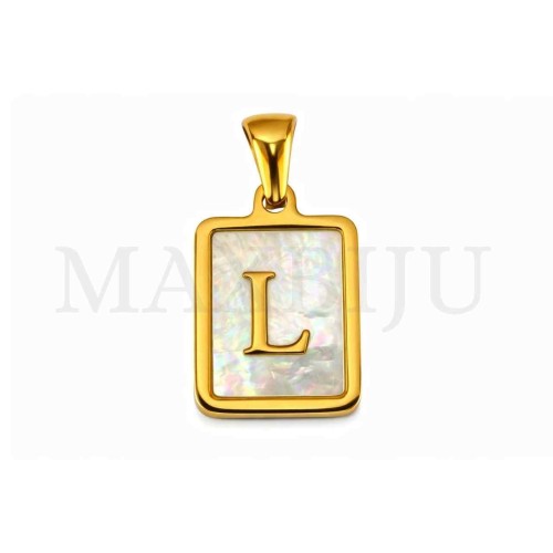 Stainless Steel Medal Letters Pendant 12x18mm