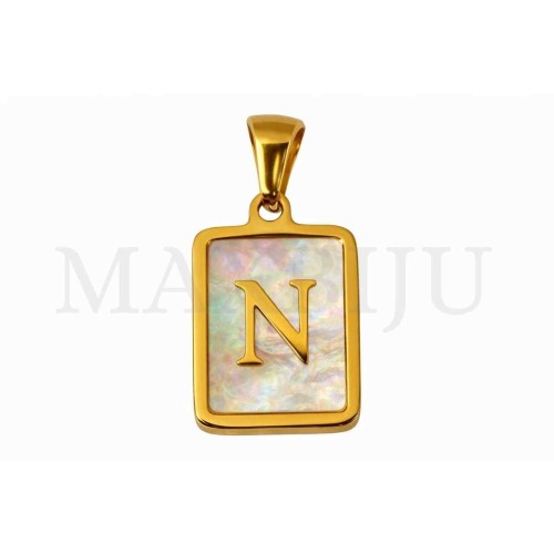 Stainless Steel Medal Letters Pendant 12x18mm