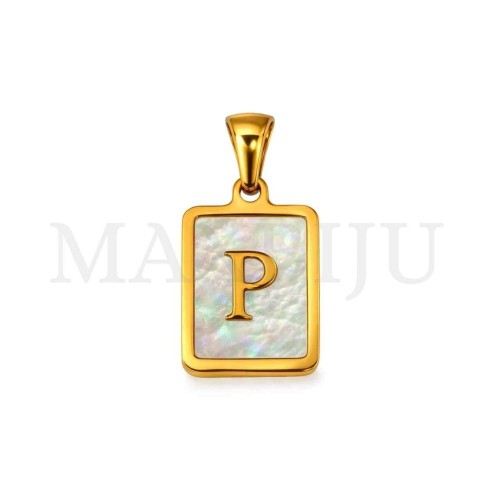Stainless Steel Medal Letters Pendant 12x18mm