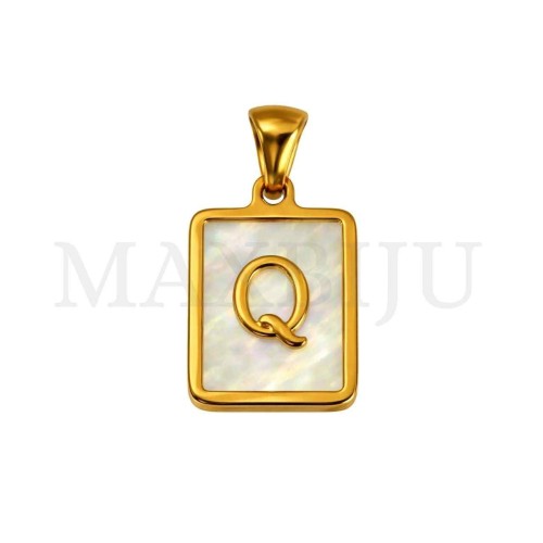 Stainless Steel Medal Letters Pendant 12x18mm